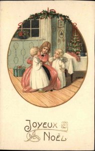 Vintage PC A/s Pauli Ebner Christmas Little Girl Angels