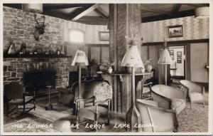 Byron Harmon Lake Louise Alberta Deer Lodge Lounge Unused RPPC Postcard E82 