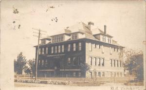 Huron South Dakota~High School Building~Fenced Lawn~1906 RPPC Postcard