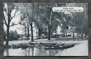 dc654 - GRAND LAKE Ohio 1940s Windy Point. Cars. Postcard