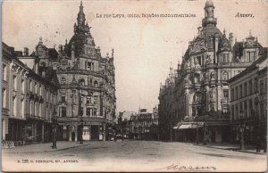 Belgium Antwerp Anvers La Rue Leys Coins Façades Monumentales Postcard C097