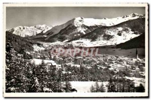 Old Postcard Davos und gegen Rhätikon Seehorn Pischahorn