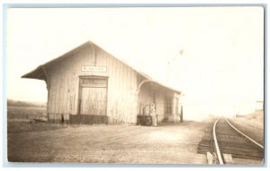 c1960's Blanchard Iowa Railroad Vintage Train Depot Station RPPC Photo Postcard