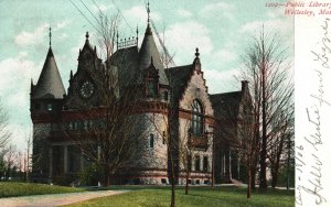 Vintage Postcard 1906 Public Library Wellesley Massachusetts Raphael Tick & Sons