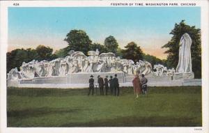 Illinois Chicago Fountain Of Time In Washington Park Curteich