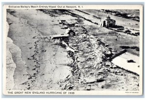 Newport Rhode Island RI Postcard England Hurricane Bailey's Beach Wiped Out 1938