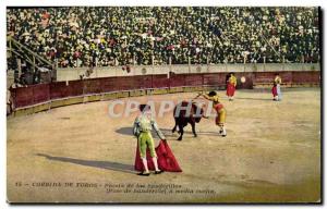 Old Postcard Bullfight Bullfight Puesta de las banderillas