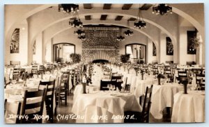 RPPC Chateau Lake Louise dining room restaurant interior BANFF Canada Postcard