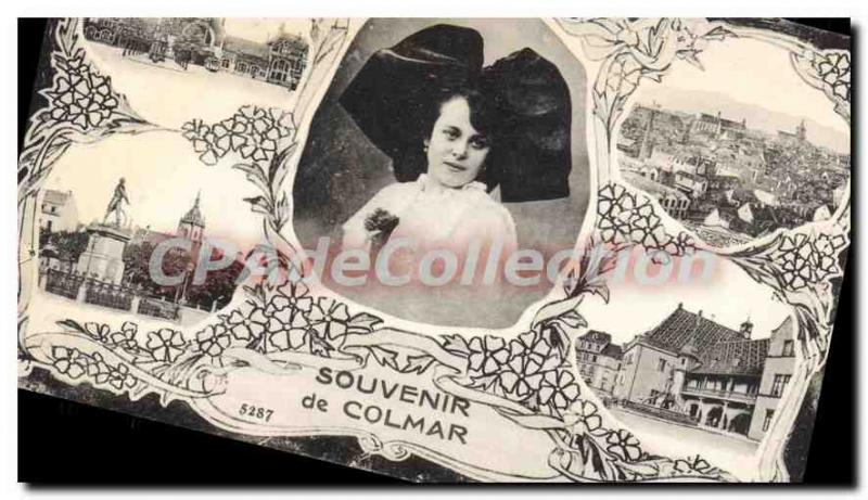 Old Postcard Souvenir De Colmar