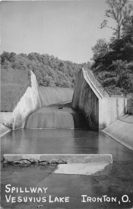J42/ Ironton Ohio RPPC Postcard c1950 Lake Vesuvius Spillway Dam 110