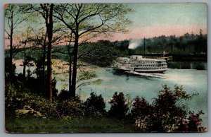 Postcard Kennebec River ME c1909 Steamer Ransom Fuller Eastern Steamship Company