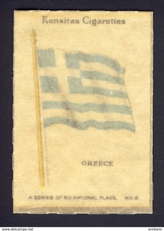 Greece National Flag - Kensitas Cigarettes cigarette silk inside original wrap