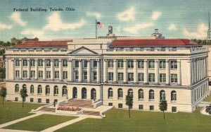 Vintage Postcard Federal Building Landmark Toledo Ohio Hirsch News Agency Pub.