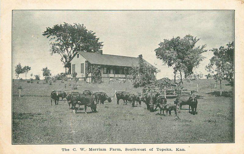 C-1910 Agriculture Farming Merriam Farm Topeka Kansas postcard 12138