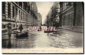 Old Postcard From Paris Floods La Rue De Lille