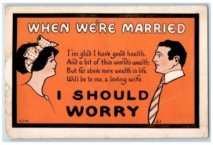 c1910's Couple Romance Message When We're Married Unposted Antique Postcard