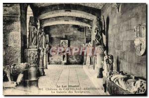 Old Postcard Lot Illustrates Chateau De Castelnau Bretenoux Gallery Sculptures