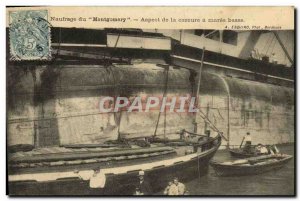 Postcard Old Boat Sinking of Montgomery aspect of the fracture at low tide