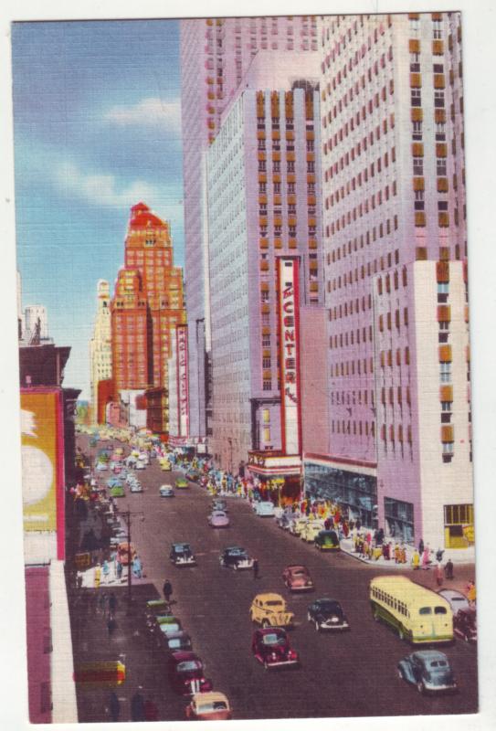 P1145 old postcard busy traffic etc avenue of the americas 6th ave new york city