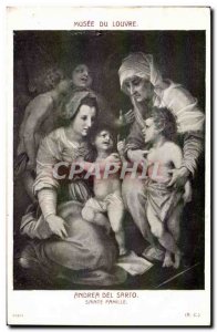 Paris -1 - The Louvre Museum - Andrea Del Sarto - Holy Family - Old Postcard