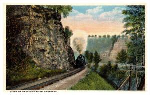 Kentucky , Train on cliff along Kentucky river