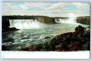 c1905 Niagara Falls Horseshoe And American Falls From Canada Tuck Postcard