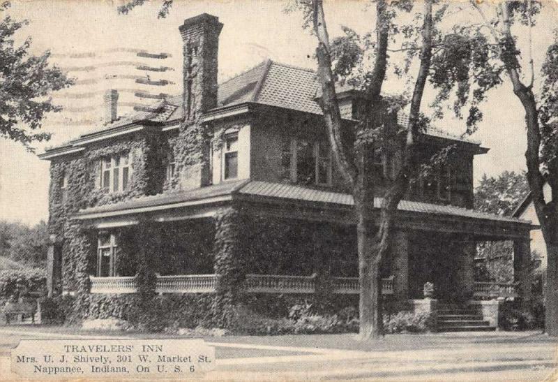 Nappanee Indiana Travelers Inn Exterior Street View Antique Postcard K20848