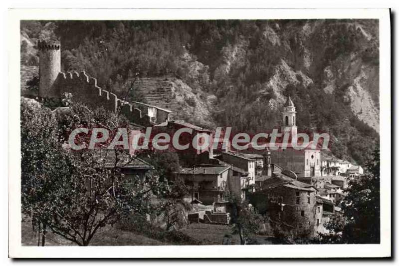 Postcard Old Luceram Vieux Chateau And I'Eglise