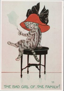 Animals Art Postcard - Cats, The Bad Girl of The Family (Repro) Ref.RR17906