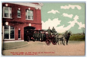 Hook And Ladder Co. House Cor. Mt. Pleasant Aven Dover St Providence RI Postcard