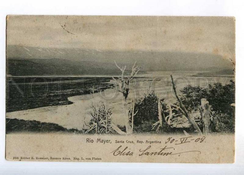 236396 ARGENTINA RIO MAYER Santa Cruz 1908 year RPPC