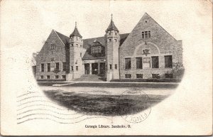 Postcard OH Sandusky Carnegie Library Evening Star Journal