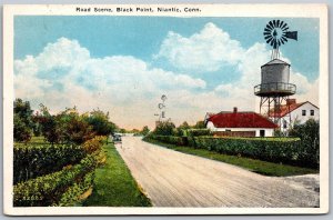 Vtg Niantic Connecticut CT Road Scene Black Point 1920s View Postcard