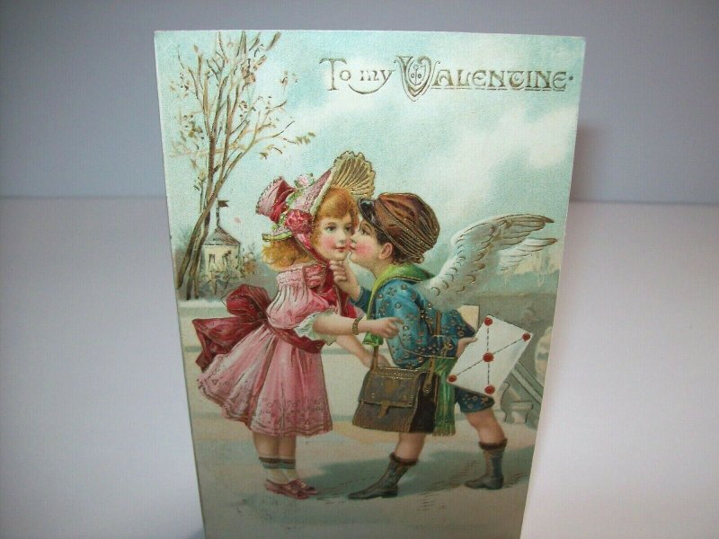 Valentines Day Postcard Angel Boy With Wings 6217 6221 Embossed German