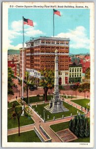 Vtg Easton Pennsylvania PA Centre Square Soldier & Sailors Monument Postcard