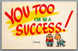 Postcard Funny c1950s You Too Can Be a Success! Cheat! Cheating