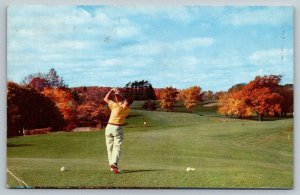 Down The Fairway   Country Club Golf Course Postcard