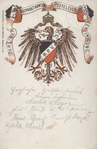 Berlin Post Office Postal History Shield German Old Postcard