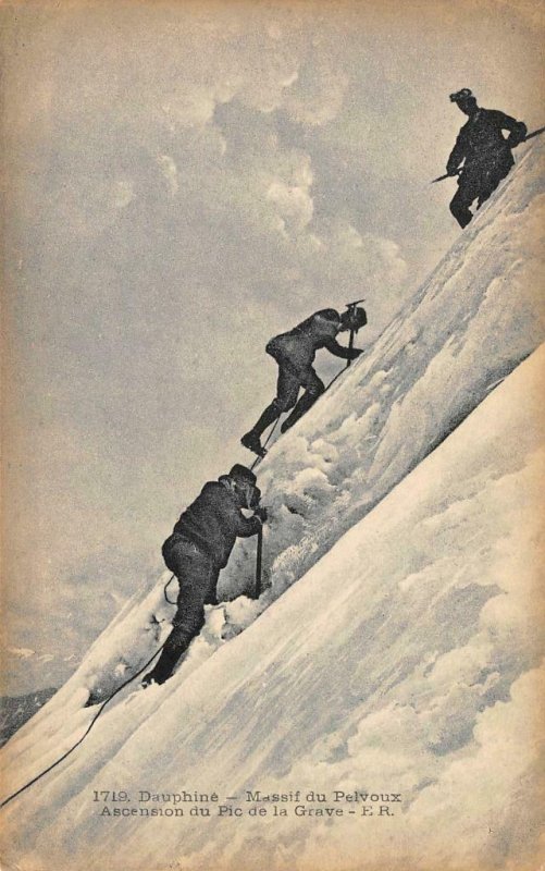 Dauphine Massif du Pelvoux Ascension du Pic de la Grave c1910s Vintage Postcard