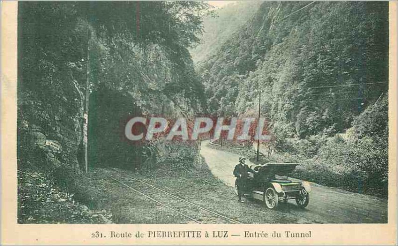 Old Postcard Road Pierretitte in Luz Tunnel Entrance Automotive