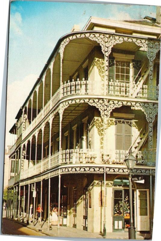 New Orleans, Louisiana Lace Iron Work at Royal and St. Peter - Posted 1971