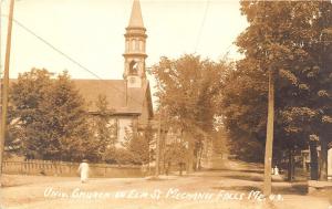 Mechanic Falls ME Universal Church Elm Street 1912 RPPC Postcard