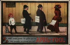 Bernhardt Wall April Fools Series 156 Kid Puts Signs on B...