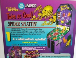 Spider Splattin Arcade FLYER Jaleco Spider Stompin 2 Original NOS Redemption