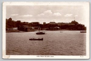 RPPC Yemen View From The Sea Aden Egyptian Factory Lehem Postcard A42