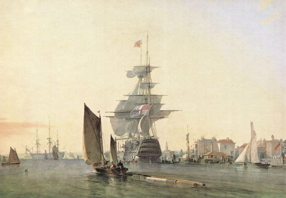 The Britannia Entering Portsmouth George Chambers Ship Painting ...