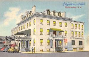 Watkins Glen New York Jefferson Hotel Exterior Linen Antique Postcard K23572 