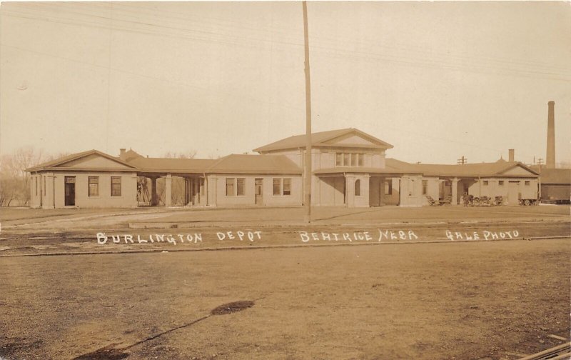 J31 Beatrice Nebraska RPPC Postcard c1910 Burlington Railroad