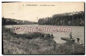 Postcard Old Athis mons the banks of the Seine