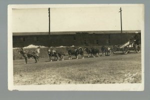 Winona MINNESOTA RP c1920s CROSS COUNTRY TRAVELER Dog Sled on WHEELS Dogs